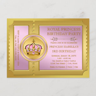 Invitación Partido de cumpleaños de la Princesa Real Rosa y O