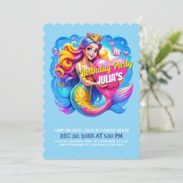 Invitación Partido de cumpleaños de la Sirena de la Princesa