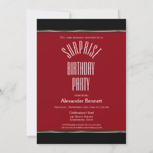 Invitación Partido de Cumpleaños de la Sorpresa Blanca Rojo M