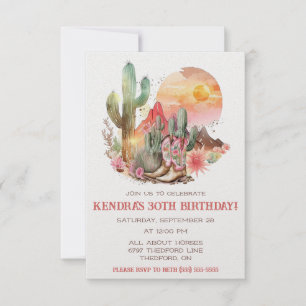 Invitación Partido de Cumpleaños de la Vaquera del Paisaje Oc