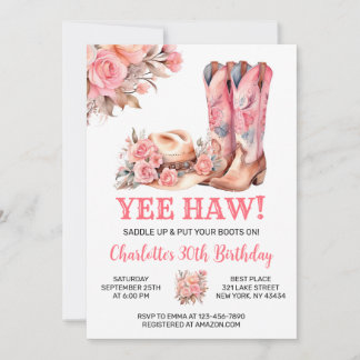 Invitación Partido de Cumpleaños de la Vaquera Rusa Occidenta