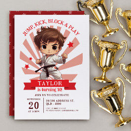 Invitación Partido de cumpleaños de las artes marciales de Ka