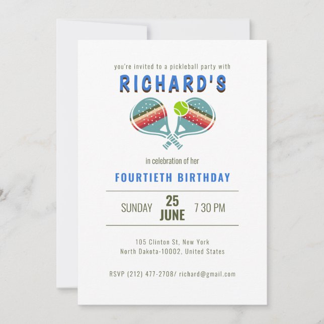 Invitación Partido de cumpleaños de las parejas de peletería  (Anverso)