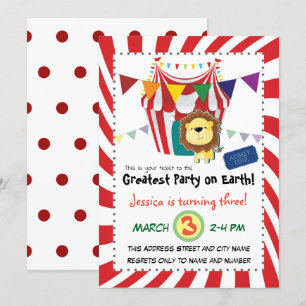 Invitación Partido de Cumpleaños de Lion Circus
