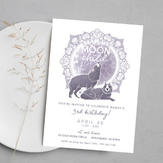 Invitación Partido de Cumpleaños de Lobos Infantiles de la Lu