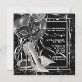 Invitación Partido de cumpleaños de los altos tacones blancos
