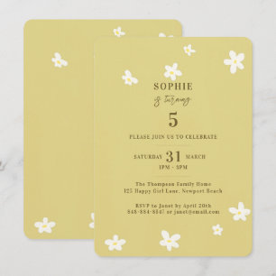 Invitación Partido de cumpleaños de los Chicas de Daisies Bla