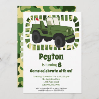 Invitación Partido de cumpleaños de los chicos del ejército d
