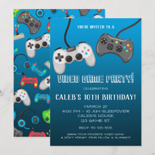 Invitación Partido de cumpleaños de los jugadores de control 