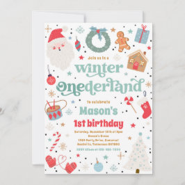 Invitación Partido de cumpleaños de los Navidades azules de O