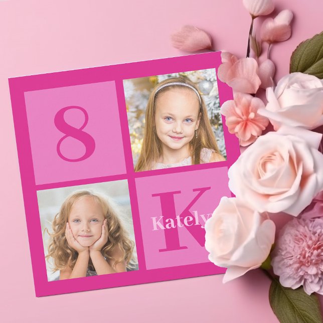 Invitación Partido de cumpleaños de Moda de Collage de fotos  (Subido por el creador)