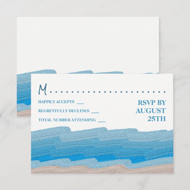 Invitación Partido de Cumpleaños de Ocean Beach RSVP (Anverso / Reverso)