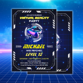 Invitación Partido de cumpleaños de realidad virtual de video
