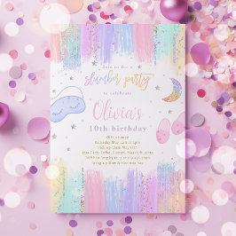 Invitación Partido de Cumpleaños de Slumber Sleepover Teen Tw