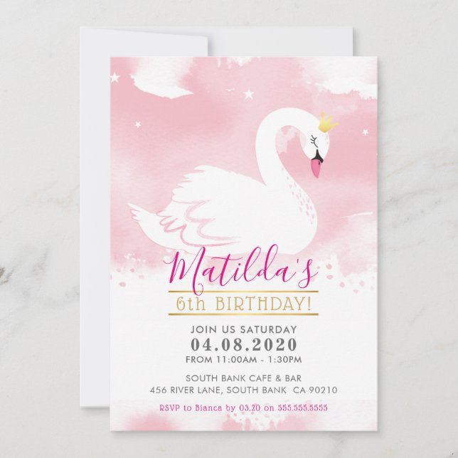 Invitación PARTIDO DE CUMPLEAÑOS DE SWAN INVITA a bonito tiar (Anverso)