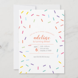 Invitación Partido de cumpleaños de Sweet Sprinkles