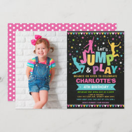 Invitación Partido de Cumpleaños de Trampoline de Jump Boundi