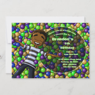 Invitación Partido de cumpleaños de un niño afroamericano