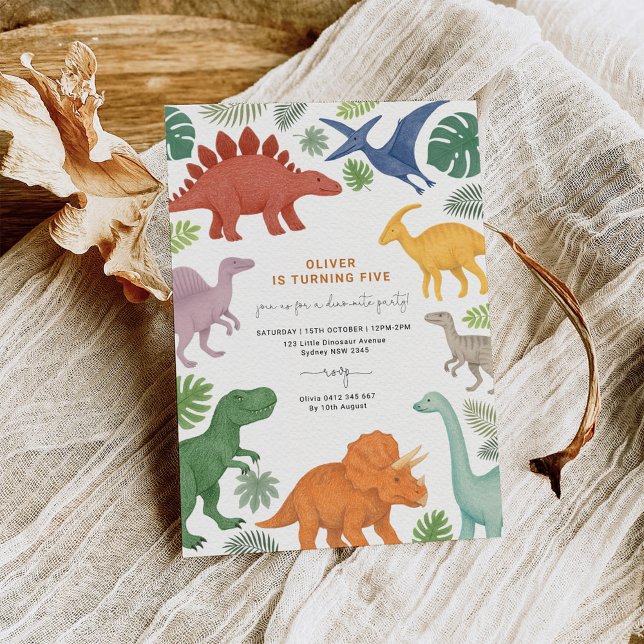 Invitación Partido de cumpleaños de un niño de dinosaurio mod (Subido por el creador)