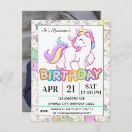 Invitación Partido de Cumpleaños de Unicornio