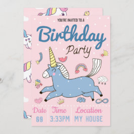 Invitación Partido de Cumpleaños de Unicornio