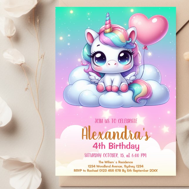 Invitación Partido de Cumpleaños de Unicornio (Subido por el creador)