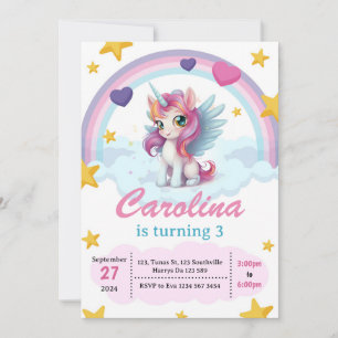 Invitación Partido de Cumpleaños de Unicornio