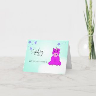 Invitación Partido de Cumpleaños de Unicornio Moderno