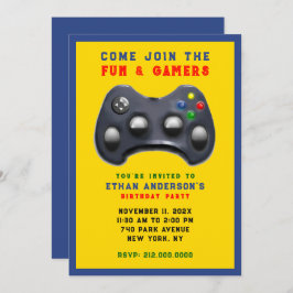 Invitación Partido de cumpleaños de videojuegos