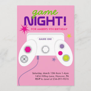 Invitación Partido de cumpleaños de videojuegos de Arcade inv