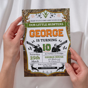 Invitación Partido de Cumpleaños Deer Hunter