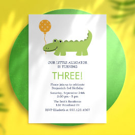 Invitación Partido de Cumpleaños del Aliligador Cute