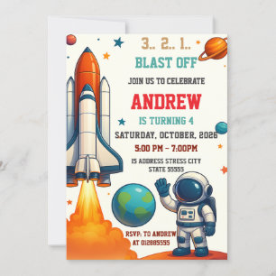 Invitación Partido de cumpleaños del Astronauta personalizado