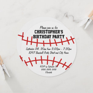 Invitación Partido de Cumpleaños del Béisbol