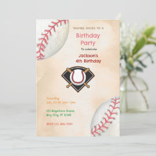 Invitación Partido de Cumpleaños del Béisbol