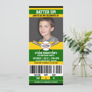 Invitación Partido de cumpleaños del béisbol de estilo de bol
