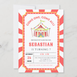 Invitación Partido de Cumpleaños del Carnaval de Circo