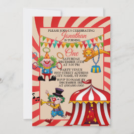 Invitación Partido de Cumpleaños del Carnaval de Circo