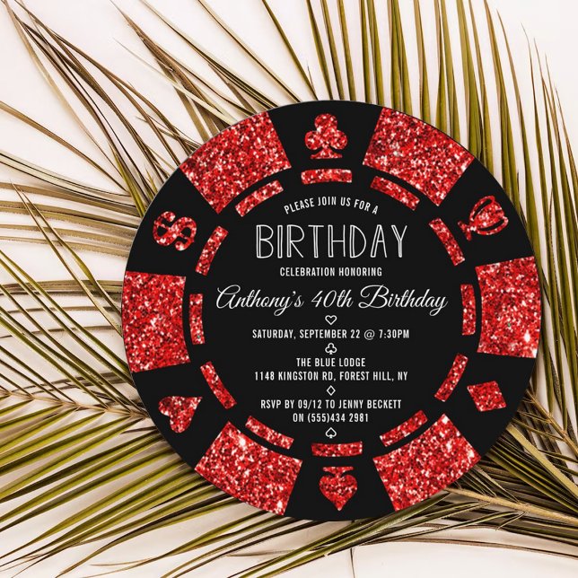 Invitación Partido de cumpleaños del Casino de Chip del Purpu (Subido por el creador)