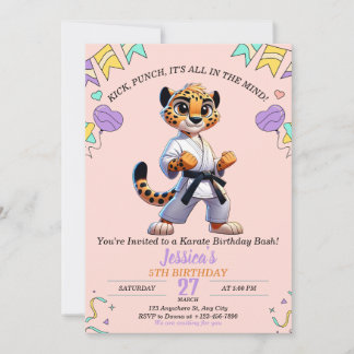 Invitación Partido de Cumpleaños del Chica de Artes Animales 