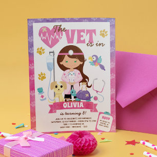 Invitación Partido de Cumpleaños del Chica de Green Eyes Brow