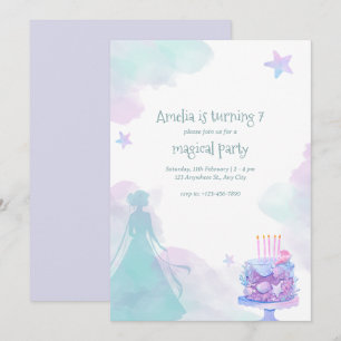 Invitación Partido de Cumpleaños del Chica de la Princesa Púr