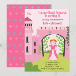 Invitación Partido de Cumpleaños del Chica de la Princesa Rea