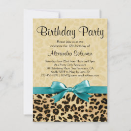 Invitación Partido de cumpleaños del Chica de leopardo Print 