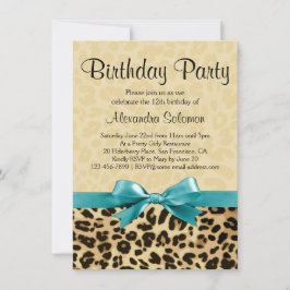 Invitación Partido de cumpleaños del Chica de leopardo Print 