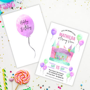 Invitación Partido de Cumpleaños del Chica de Salto de la Cas