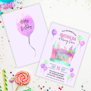 Invitación Partido de Cumpleaños del Chica de Salto de la Cas