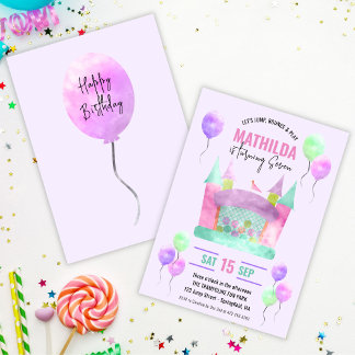 Invitación Partido de Cumpleaños del Chica de Salto de la Cas