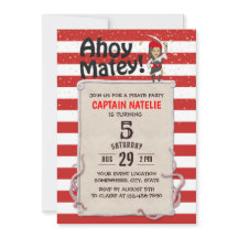 Partido de Cumpleaños del Chica Pirata Cute Red St