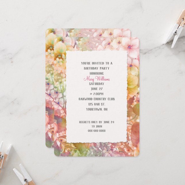 Invitación Partido de Cumpleaños del Cosmos de Verano (Anverso/Reverso In Situ)